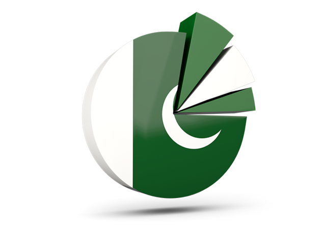 Pie chart with slices. Download flag icon of Pakistan at PNG format