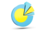 Palau. Pie chart with slices. Download icon.