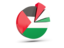 Palestinian territories. Pie chart with slices. Download icon.