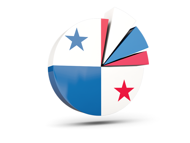 Pie chart with slices. Download flag icon of Panama at PNG format