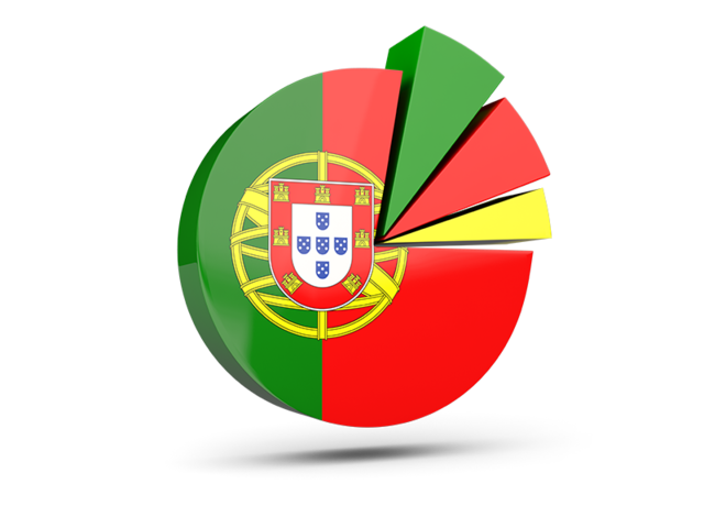 Pie chart with slices. Download flag icon of Portugal at PNG format