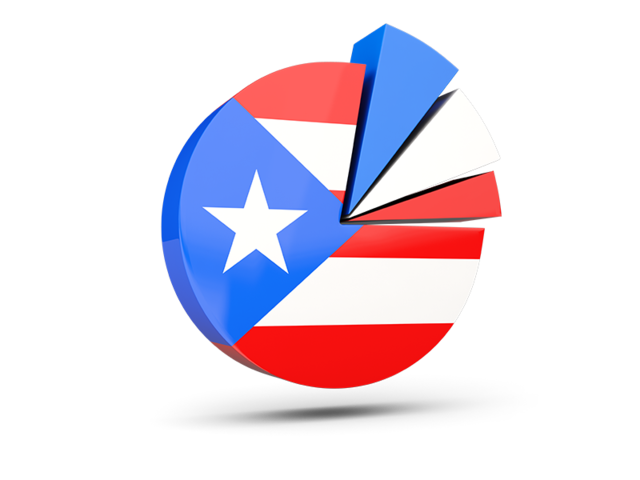 Pie chart with slices. Download flag icon of Puerto Rico at PNG format