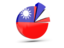 Taiwan. Pie chart with slices. Download icon.