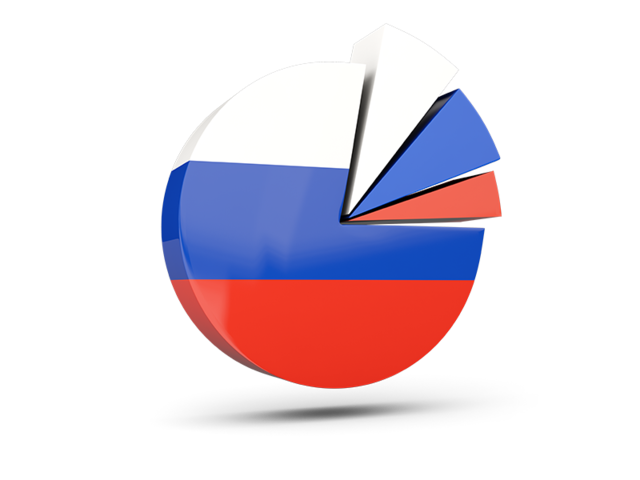 Pie chart with slices. Download flag icon of Russia at PNG format