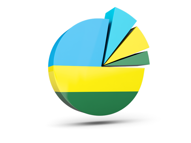 Pie chart with slices. Download flag icon of Rwanda at PNG format