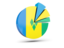 Saint Vincent and the Grenadines. Pie chart with slices. Download icon.