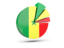 Senegal. Pie chart with slices. Download icon.