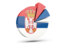 Serbia. Pie chart with slices. Download icon.