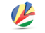 Seychelles. Pie chart with slices. Download icon.