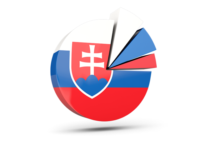 Pie chart with slices. Download flag icon of Slovakia at PNG format