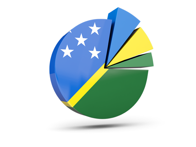 Pie chart with slices. Download flag icon of Solomon Islands at PNG format