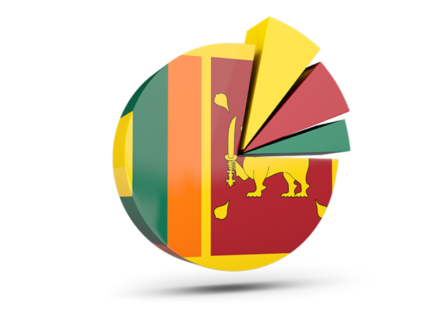 Pie chart with slices. Download flag icon of Sri Lanka at PNG format
