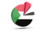 Sudan. Pie chart with slices. Download icon.