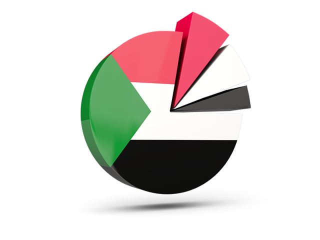 Pie chart with slices. Download flag icon of Sudan at PNG format