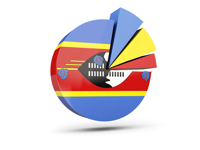 Pie chart with slices. Download flag icon of Swaziland at PNG format