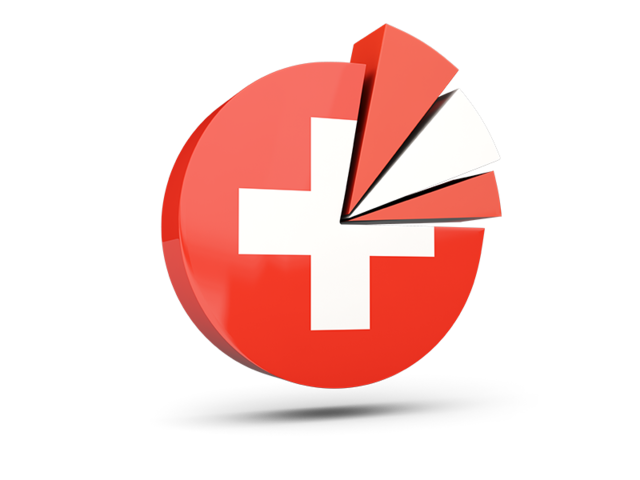 Pie chart with slices. Download flag icon of Switzerland at PNG format
