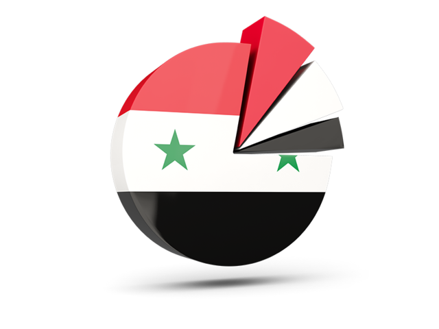 Pie chart with slices. Download flag icon of Syria at PNG format