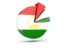 Tajikistan. Pie chart with slices. Download icon.