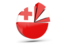 Tonga. Pie chart with slices. Download icon.