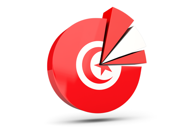 Pie chart with slices. Download flag icon of Tunisia at PNG format