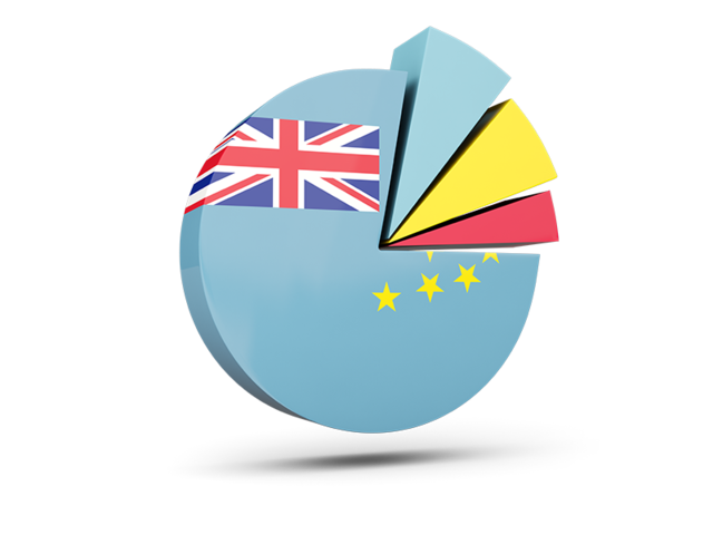Pie chart with slices. Download flag icon of Tuvalu at PNG format