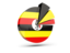 Uganda. Pie chart with slices. Download icon.