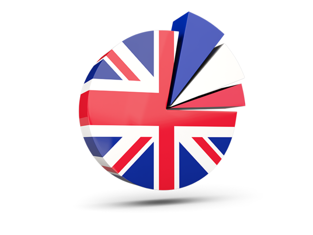 Pie chart with slices. Download flag icon of United Kingdom at PNG format