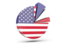 United States of America. Pie chart with slices. Download icon.