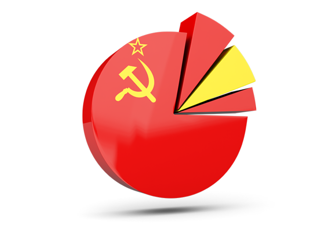Pie chart with slices. Download flag icon of Soviet Union at PNG format