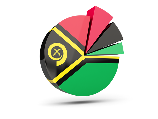 Pie chart with slices. Download flag icon of Vanuatu at PNG format