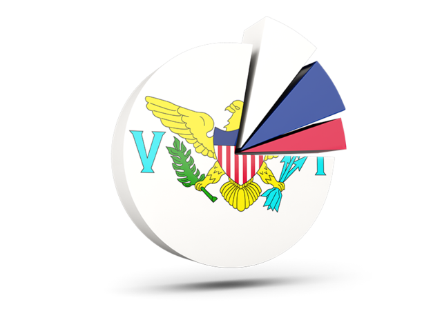 Pie chart with slices. Download flag icon of Virgin Islands of the United States at PNG format