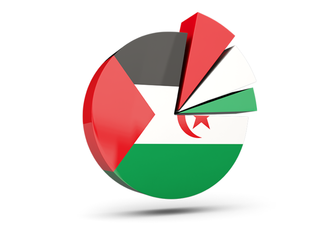 Pie chart with slices. Download flag icon of Western Sahara at PNG format