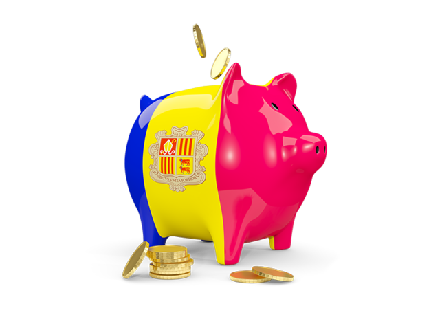 Piggy bank. Download flag icon of Andorra at PNG format