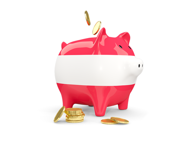 Piggy bank. Download flag icon of Austria at PNG format