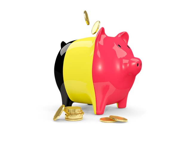 Piggy bank. Download flag icon of Belgium at PNG format