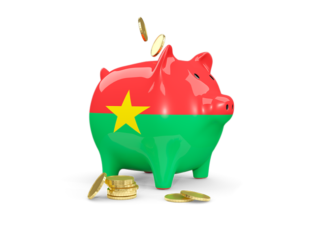 Копилка с монетами. Скачать флаг. Буркина Фасо