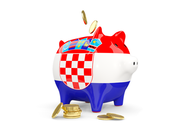 Копилка с монетами. Скачать флаг. Хорватия
