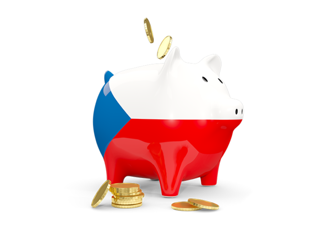 Piggy bank. Download flag icon of Czech Republic at PNG format