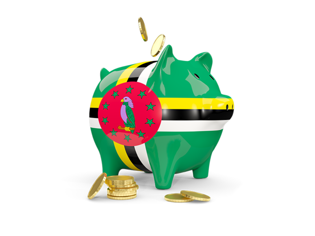Piggy bank. Download flag icon of Dominica at PNG format