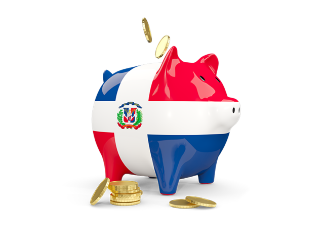 Копилка с монетами. Скачать флаг. Доминиканская Республика