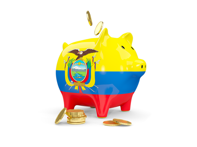 Копилка с монетами. Скачать флаг. Эквадор