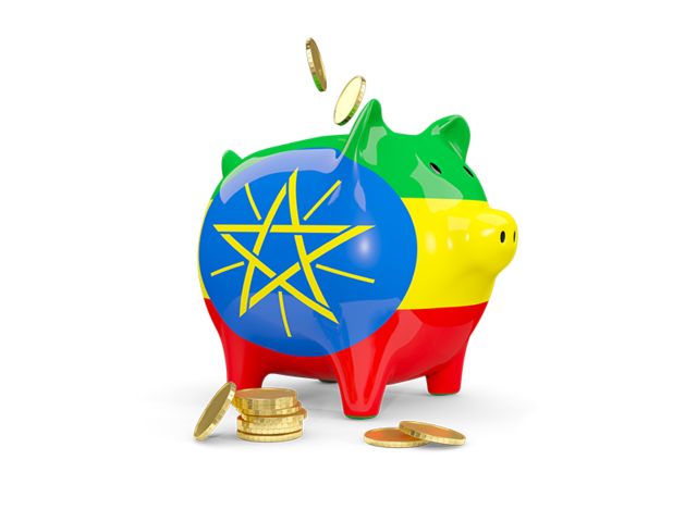 Копилка с монетами. Скачать флаг. Эфиопия