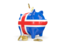 Iceland. Piggy bank. Download icon.