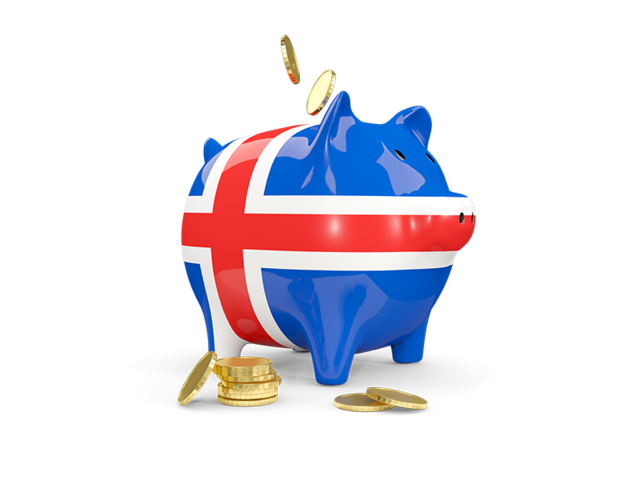 Piggy bank. Download flag icon of Iceland at PNG format