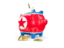 North Korea. Piggy bank. Download icon.