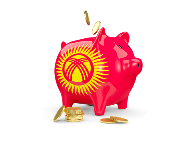Копилка с монетами. Скачать флаг. Киргизия