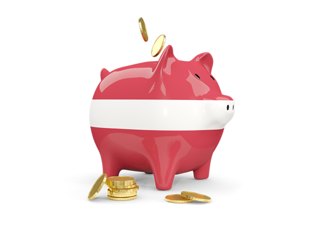 Piggy bank. Download flag icon of Latvia at PNG format