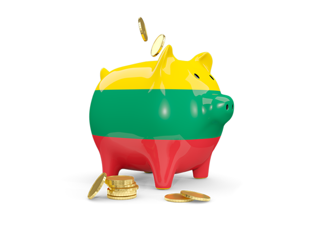 Piggy bank. Download flag icon of Lithuania at PNG format