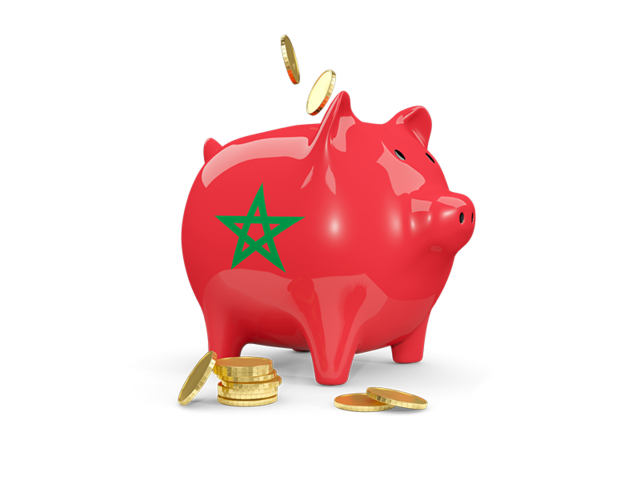 Piggy bank. Download flag icon of Morocco at PNG format