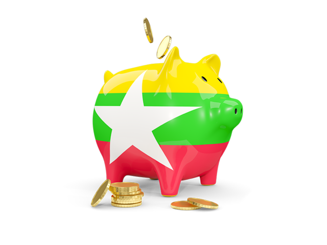 Копилка с монетами. Скачать флаг. Мьянма